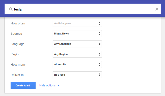 google alerts advanced setup for mention linkbuilding