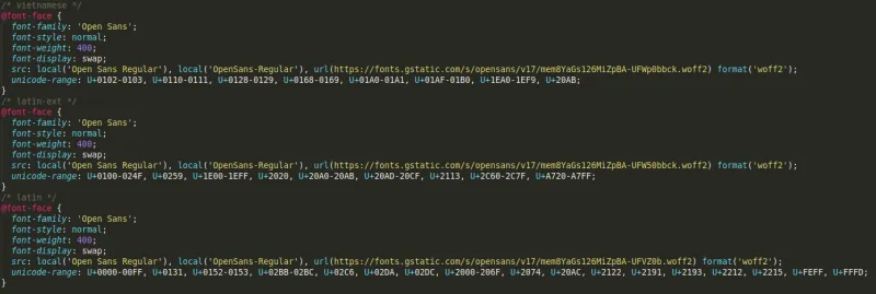 google fonts css file