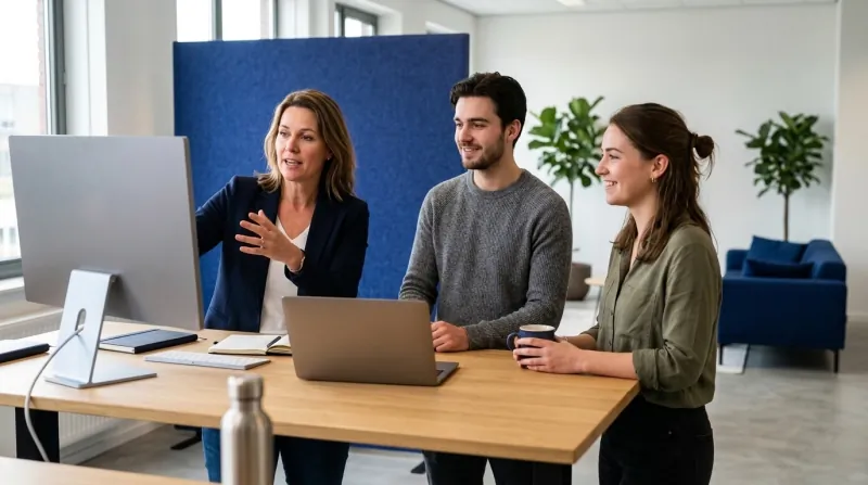 A small agency team reviews a client's AI visibility together